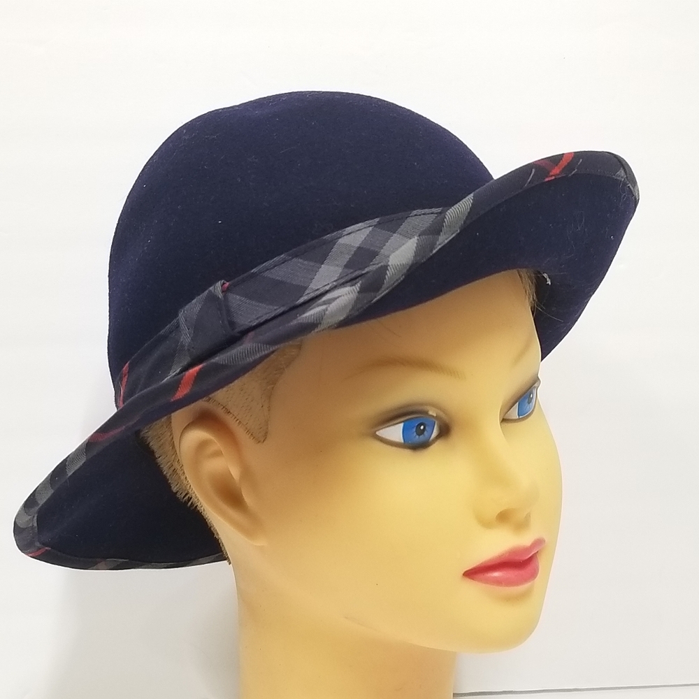 Vintage Auth Burberry felt / check bowler hat. Size Large - Picture 7 of 12